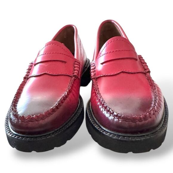 G.H. Bass Whitney Candy Lug Sole Weejun Penny Loafers Bright Pink Ombre Sz 5.5 - Picture 8 of 13